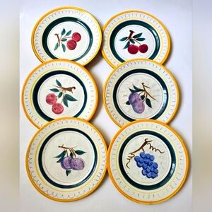 Vintage Stangl Pottery tera Fruit/ Set of 6 Plates